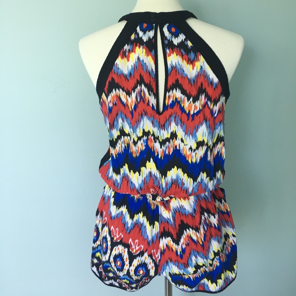 Body Central Romper Women's Large Summer Fun Style Button Back Tank Top Shorts